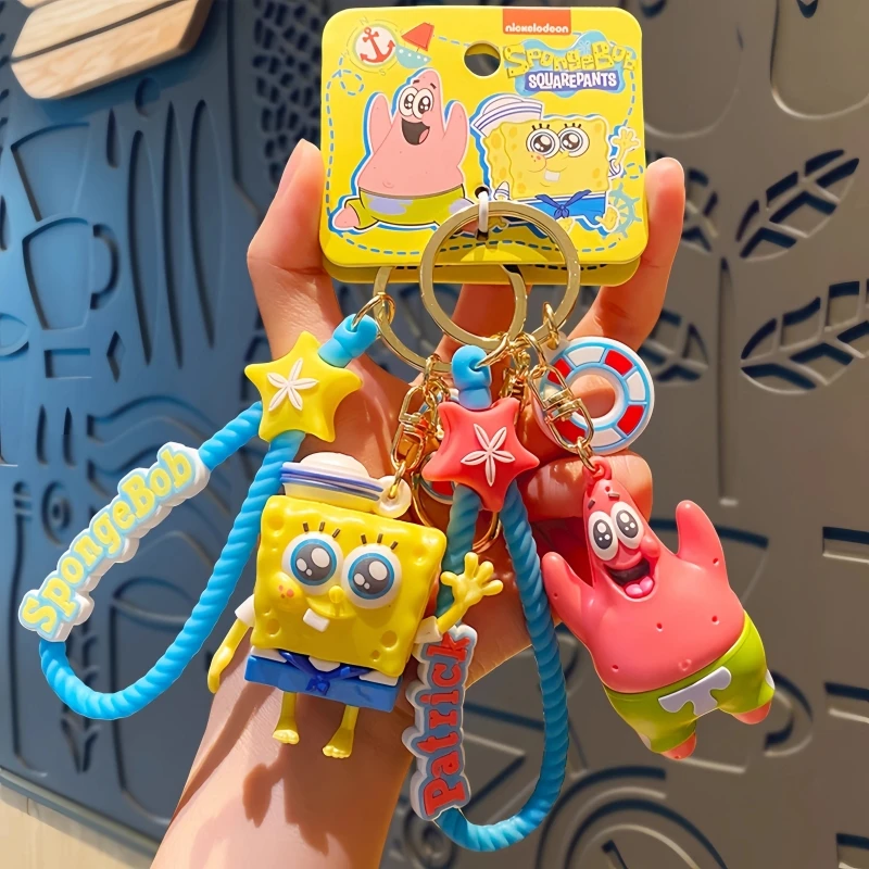 

High Quality Spongebob Squarepants Patrick Star Navy Clothing Car Keychain Backpack Pendant Small Gifts That Boys and Girls Like