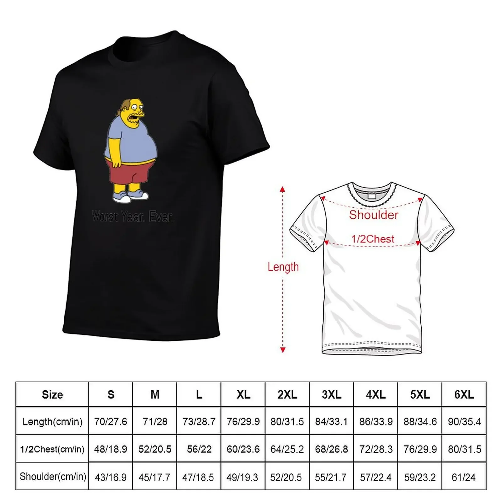 Worst year ever (comic book guy) T-Shirt cheap stuff blue archive Aesthetic clothing mens graphic t-shirts hip hop