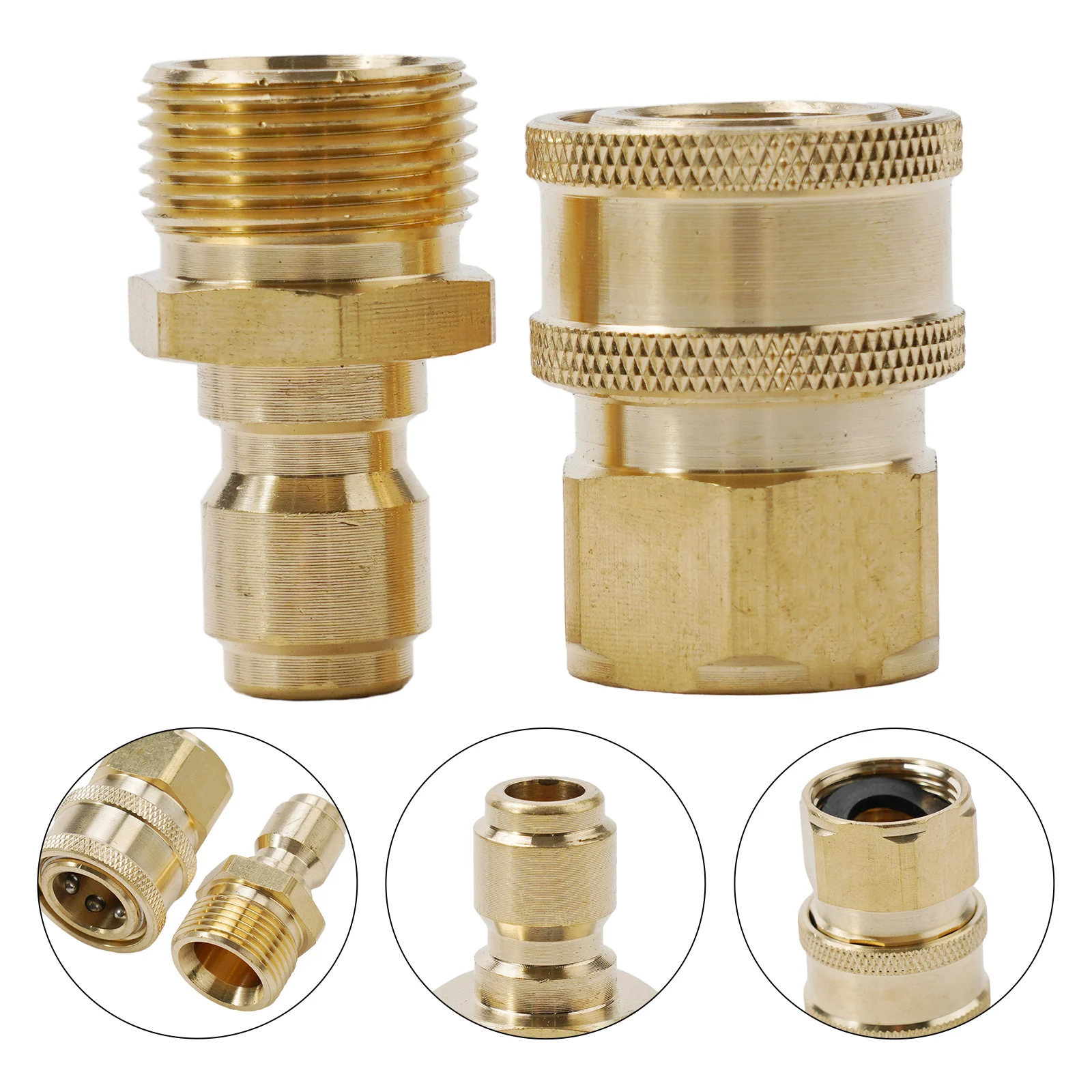 Thread Connector Spout Kit Quick Connect Hose Replacement Accessories 3/8 M22 Adapter Ball Lock Design Brass Fittings