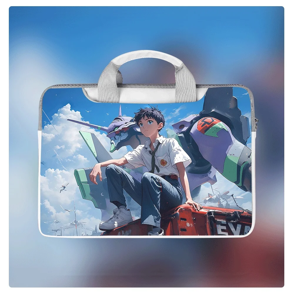 

Сумка-чехол для ноутбука с принтом аниме EVA, 12-16 дюймов, водонепроницаемая защитная сумка из искусственной кожи, портативная сумка через плечо для Apple Dell Asus