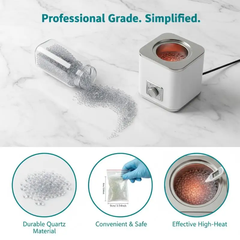 2026 NEW Nail Art Manicure Sterilizer Box Kit With 120G Quartz Sand High Temp Disinfection Beads For Beauty Salon Equipment