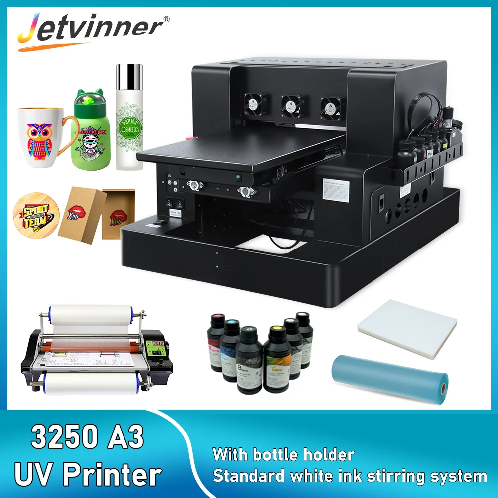 

A3 UV Flatbed Printer For EPSON L805 with Rotary UV DTF Printer for Bottle Phonecase Metal Acrylic Wood Cups Print UV Printer