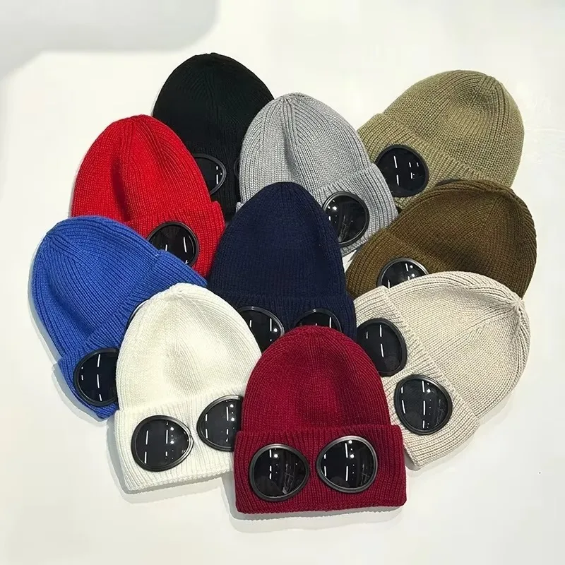 

Warm Ski Mask Hats Caps Women Men Winter Windproof Glasses Knitted Beanie Outdoor Ear Protection Sports Caps Cold