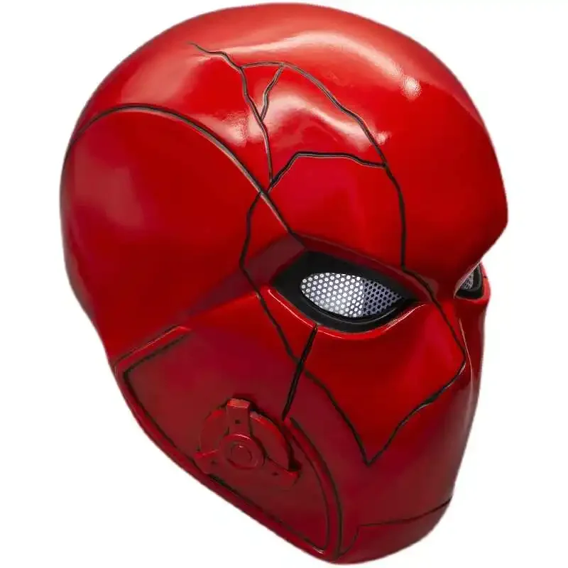Movie Vil lain Cosplay Bat Red Hood Helmet Red Hood Mask Man Full Head Resin Cosplay Costume Prop Replica Fancy Party Headwear view 5
