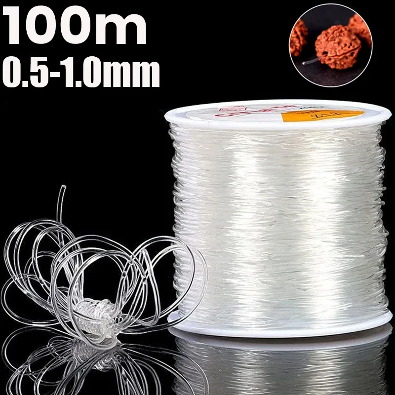 

100m Strong Elastic Crystal Beading Thread Cord Jewelry Making Necklace Bracelet DIY Beads String Stretchable Thickness 0.4-1mm