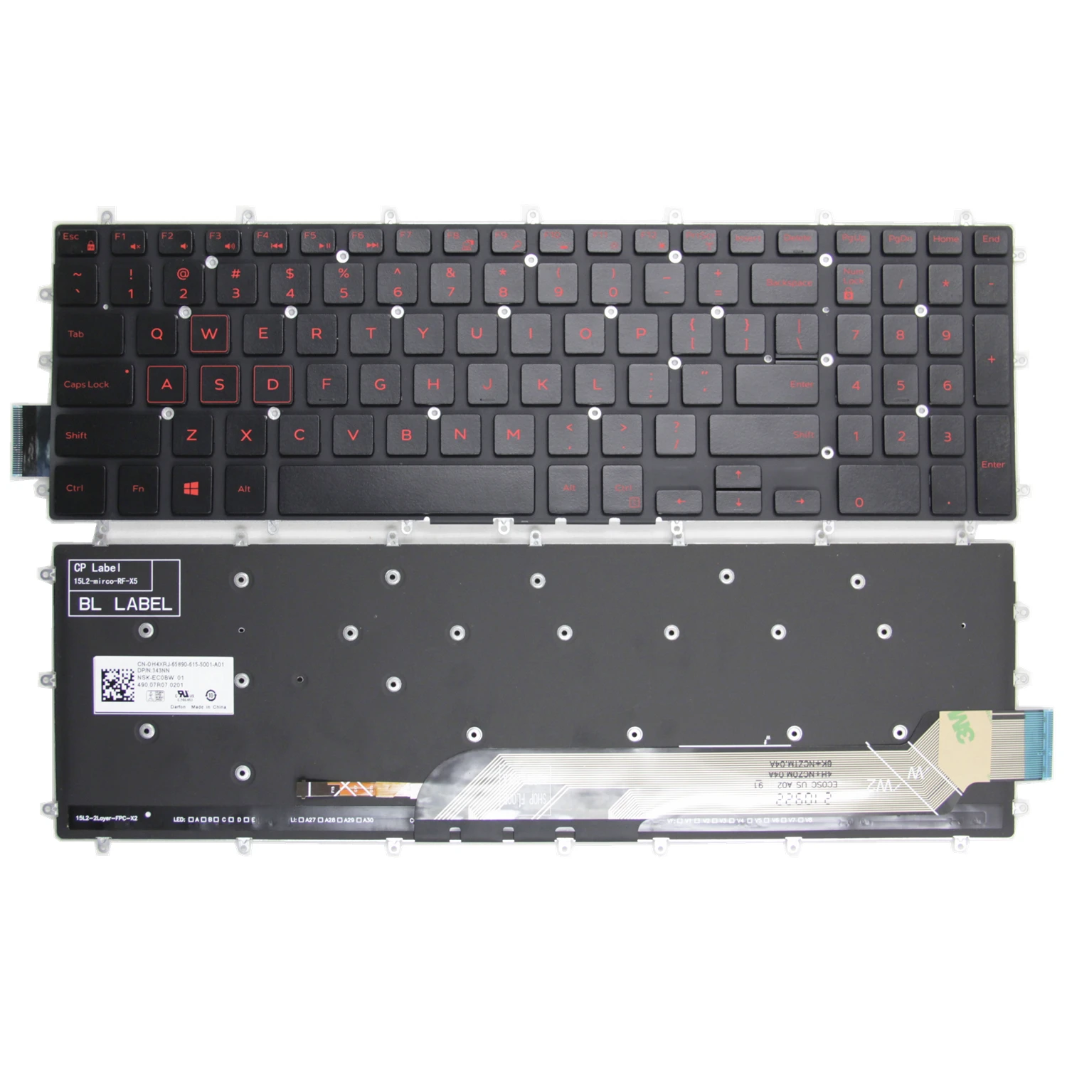 100%New Original US Keyboard for Dell 5583 3572 3578 7577 G5 5590 5587 G7 7790 7580 7590 G3 3590 P72F P71F Laptop Keyboard