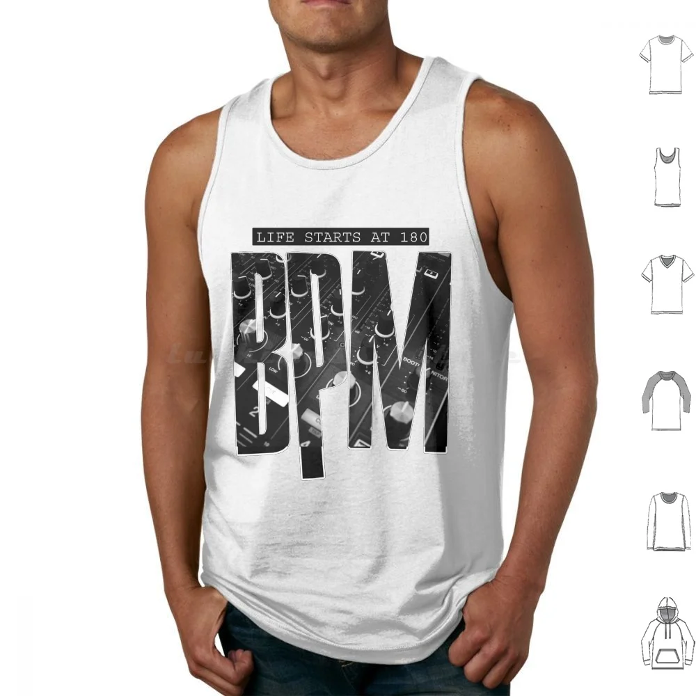 Life Starts At 180 Bpm Tank Tops Print Cotton Dance Hardstyle Tek Hardcore Industrial Deejay