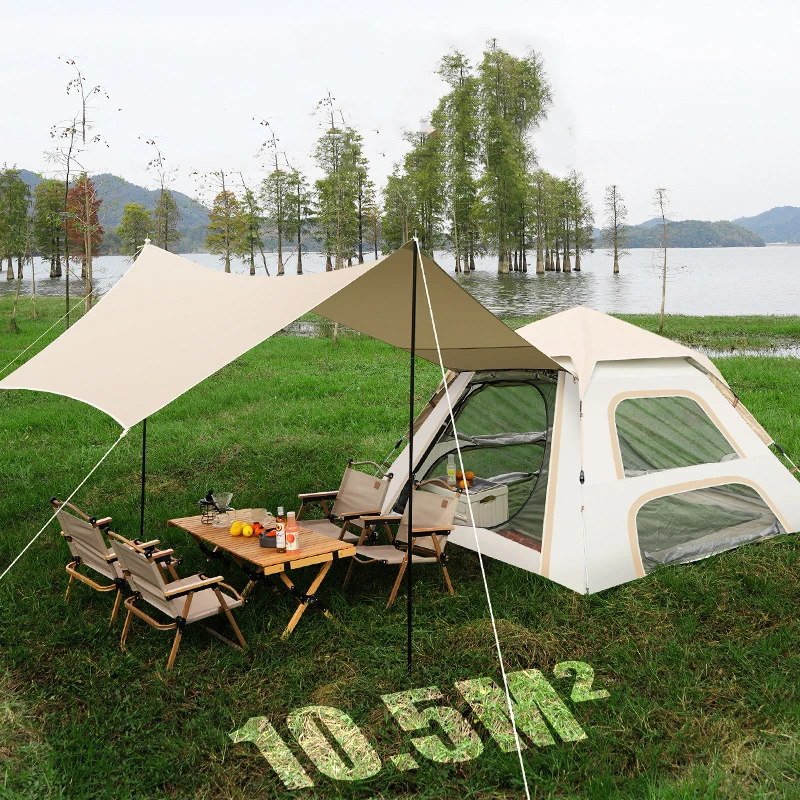 New Arrival Oxford Fully Automatic Camping Outdoor Tents Quick Open Camping Tent With Extra Tarp