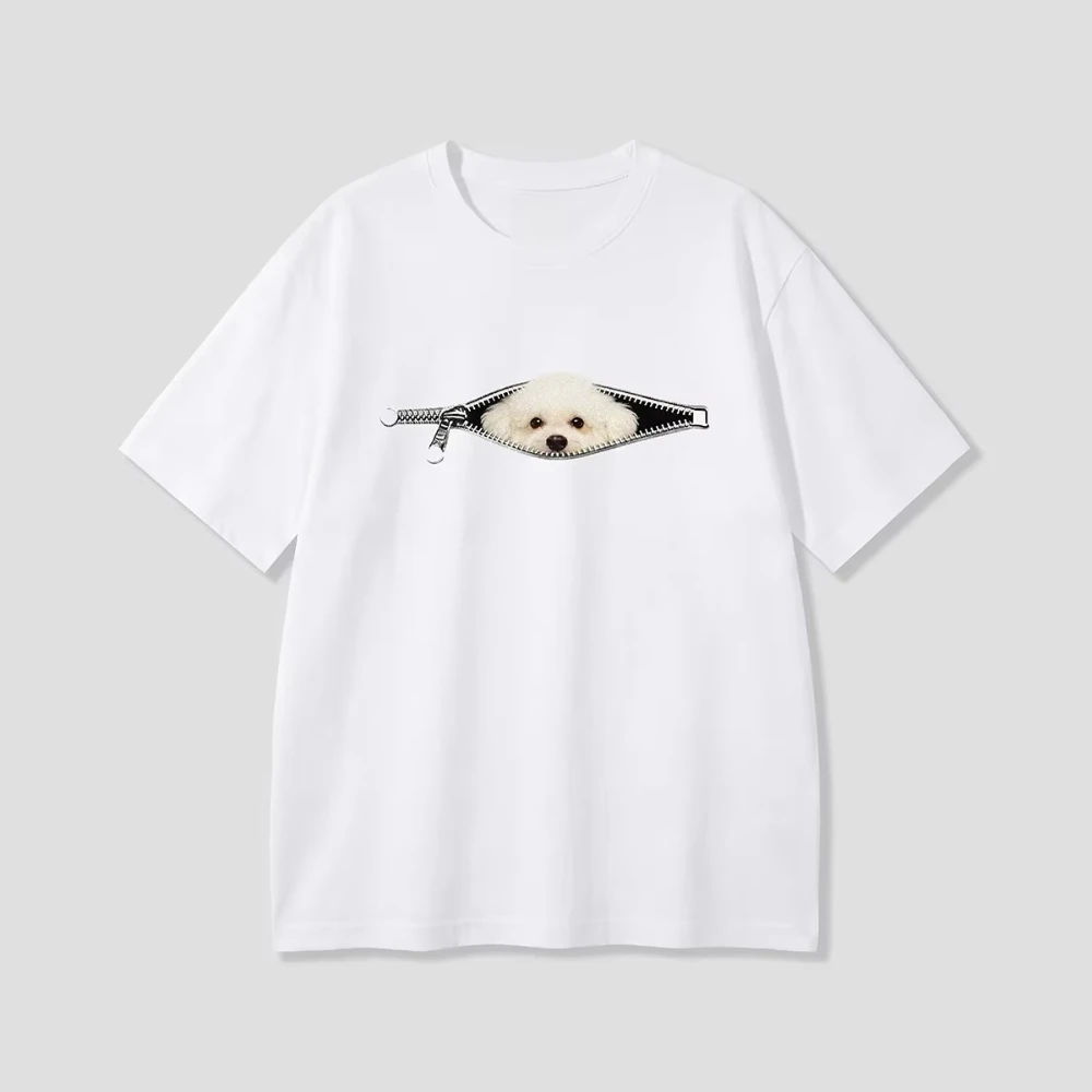 2026 Cute Cat Graphic T Shirts Funny Hidden Cat Pocket Design Short-sleeved Tee Casual Versatile Top for Girls Boys Women Men