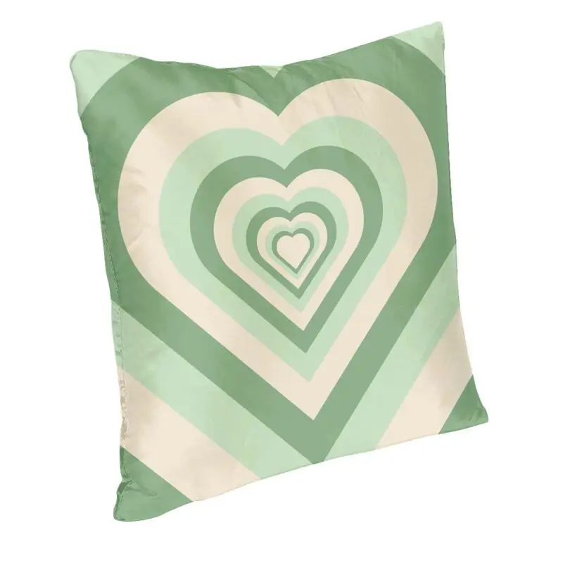 Custom Luxury Sage Green Aesthetic Heart Cushion Cover 45x45 Soft Throw Pillow Case for Car Square Pillowcase Home Decor