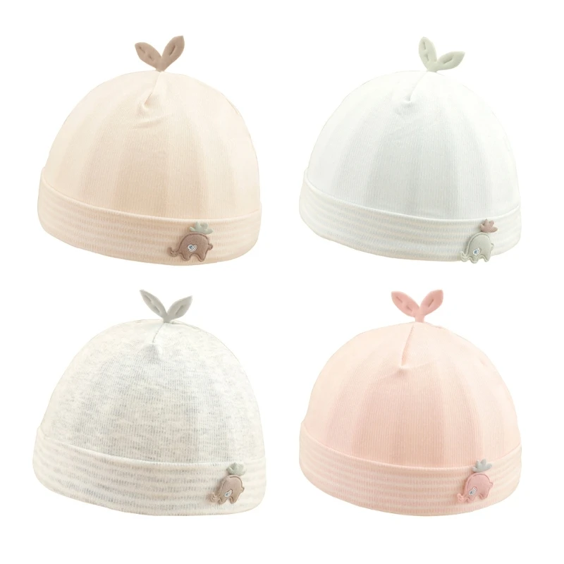 Fashion Hospital Hat Comfortable Cotton Baby Bonnet Caps for Boys Girls 0-3 Month Windproof Single Layer Fetal Hats