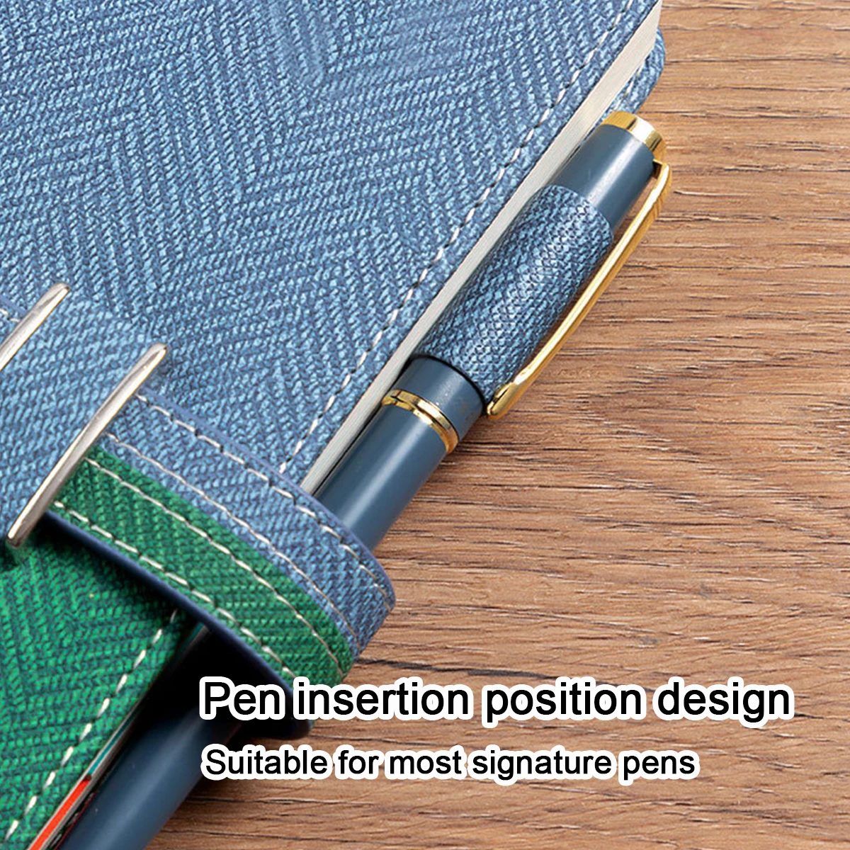 (Can Engrave Logo) A5 Cloth Leather Buckle Business Notebook, Work Notepad, Meeting Record Book, Student Study Notes, Diary