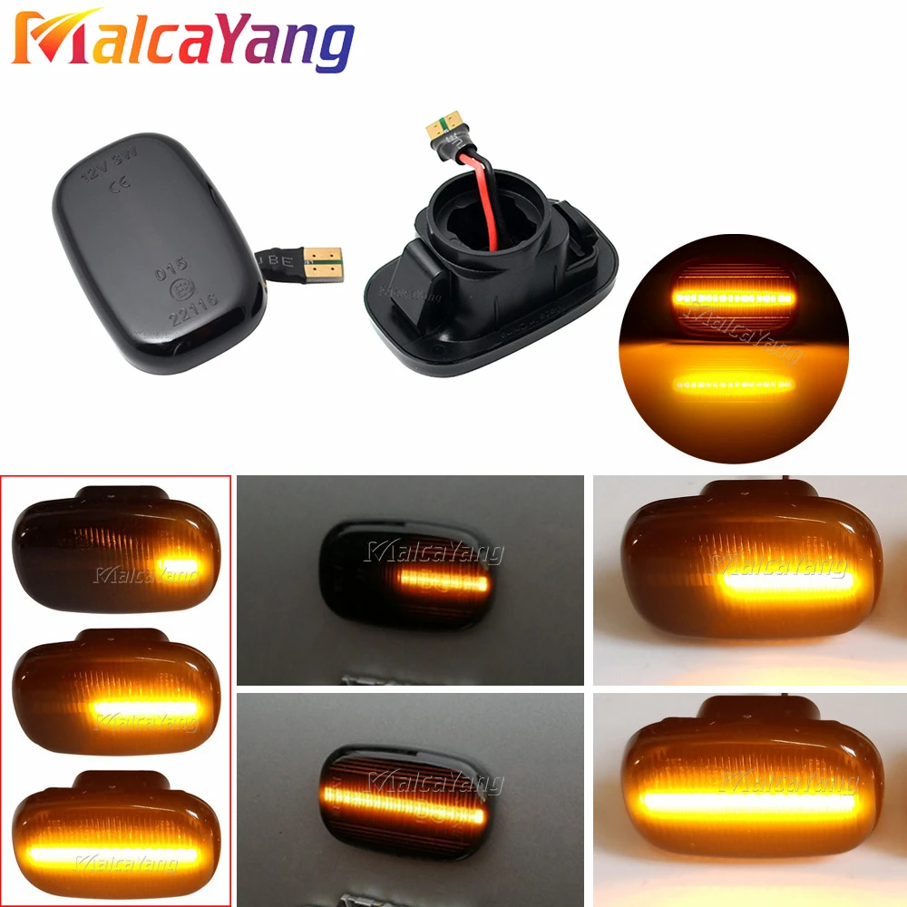 2Pcs Dynamic Led Side Marker Panel Light Turn Signal Lamp For Toyota Corolla E10/E11/E12 ZE120 Hilux Surf N21 Yaris Verso Celica