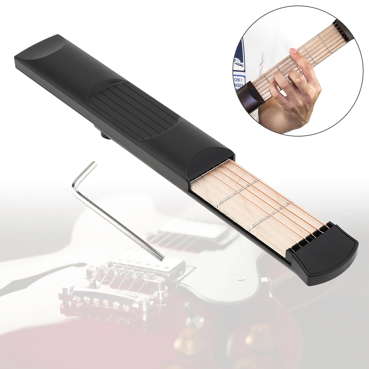 Portable Pocket Guitar Practice Tool Gadget Chord Trainer 6 String 6 Fret Model Acoustic Guitar Musical Instrument for Beginner