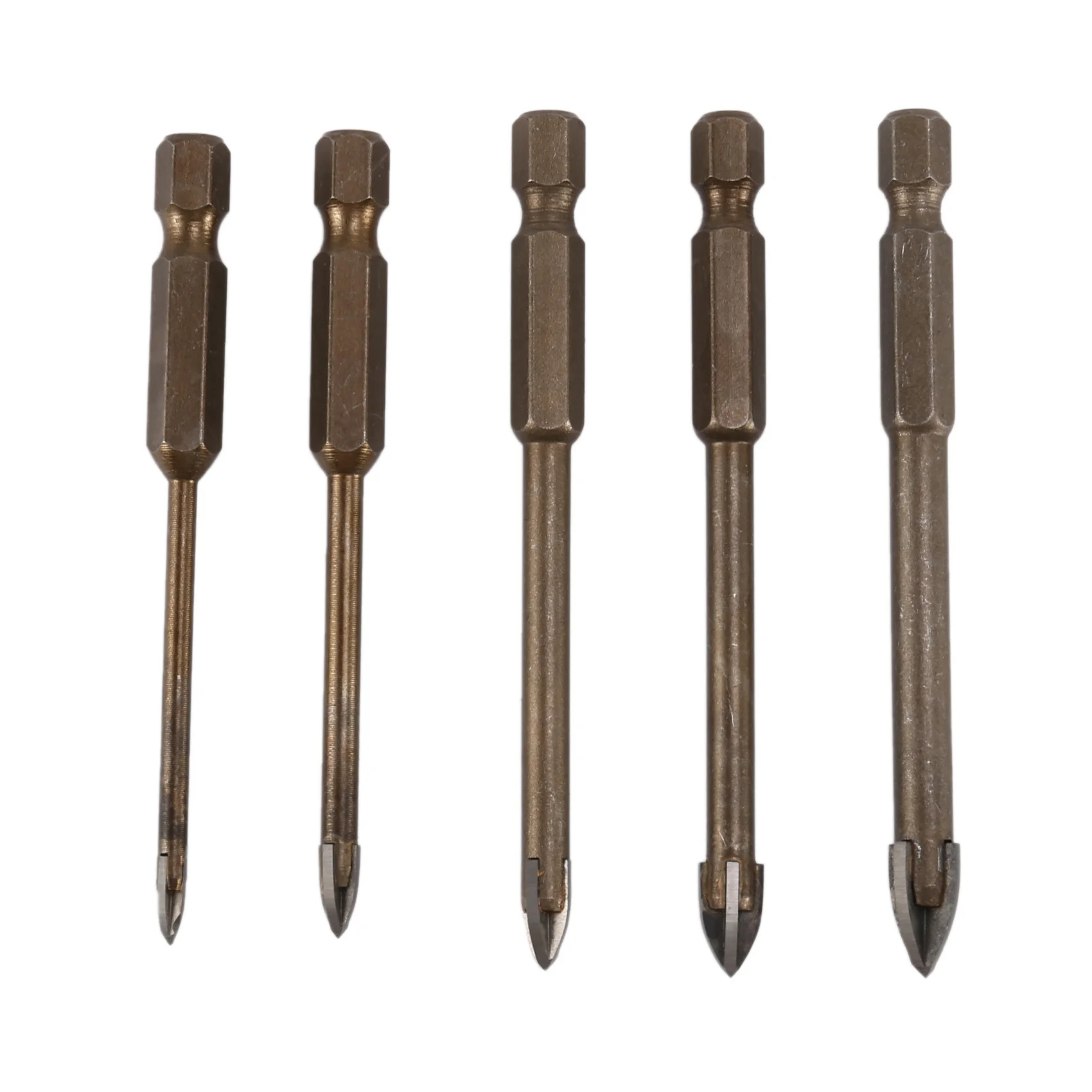 AB47-10 Pcs Efficient Universal Drilling Tool, Multifunctional Triple-Cornered Cross Alloy Drill Bit Set (3/4/5/6/8Mm)