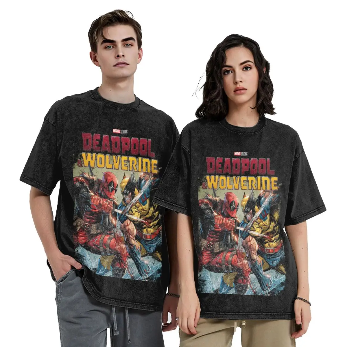 Deadpool & Wolverine T Shirt Streetwear for Men Women Casual T-Shirt 100% Cotton Oversize Streetwear