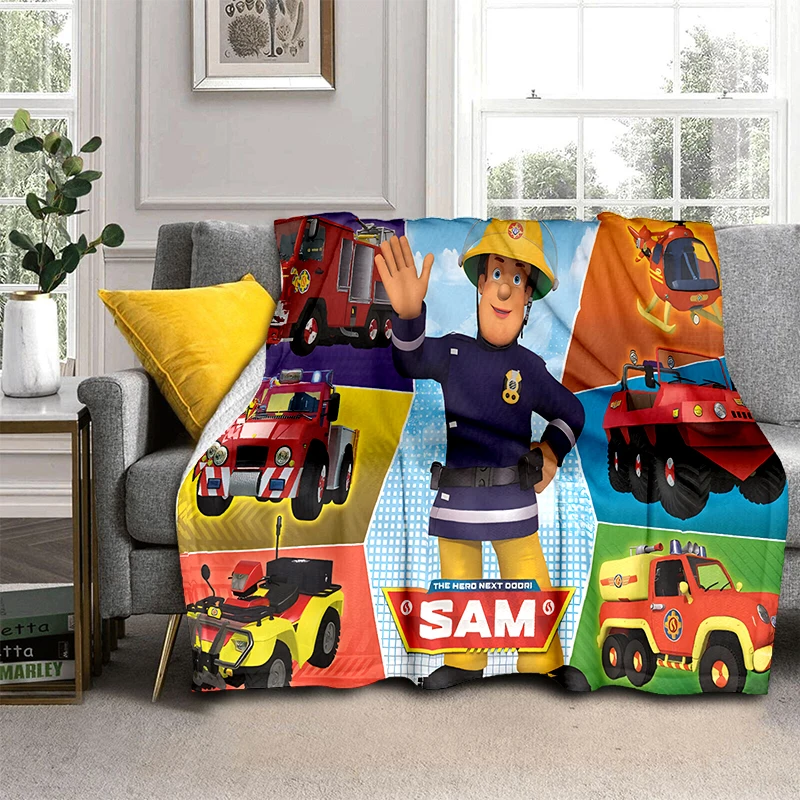 Fireman Sam Throws Blankets kids Super Soft Warm Cartoon Flannel Blanket for Travel Bedding Couch Sofa Bed Blanket For gifts