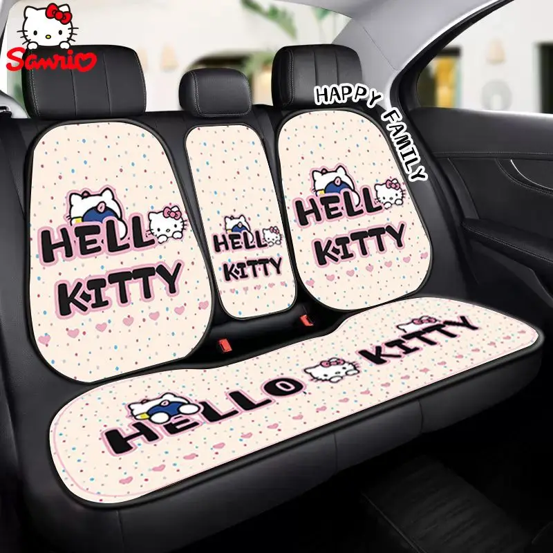 Hello Kitty cute universal crystal velvet car seat cushion set universal seat four seasons car accessories girl decoration