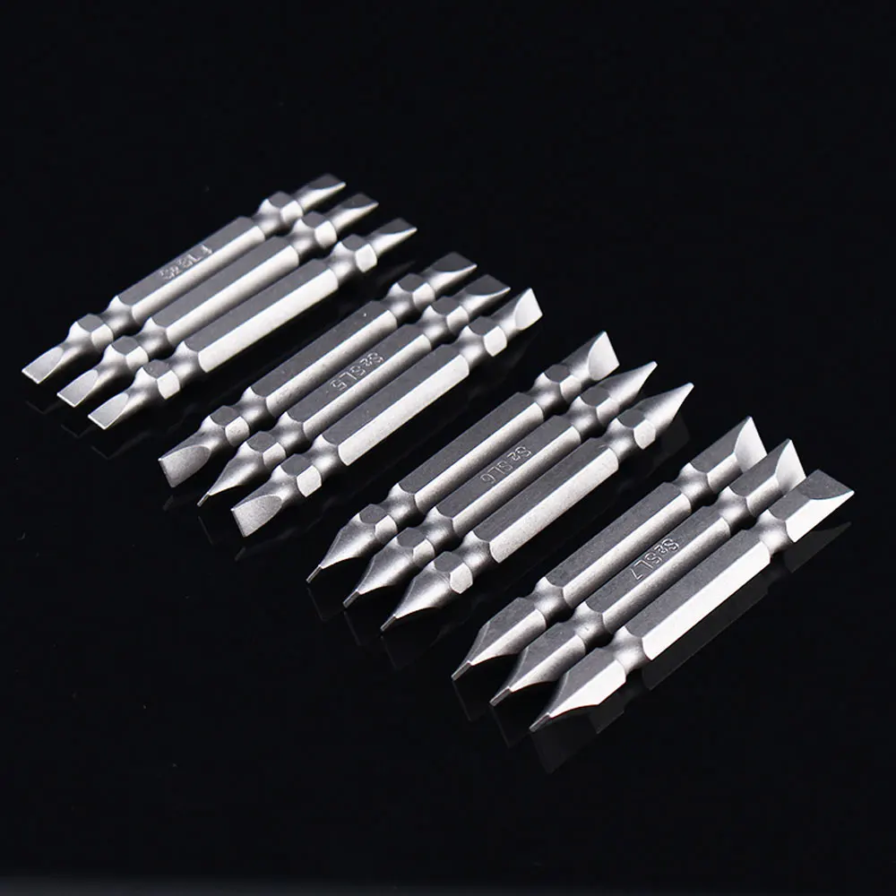 10Pcs Screwdriver Bits S2 65mm Magnetic PH Slotted Double Head Screwdriver Set Power Tool