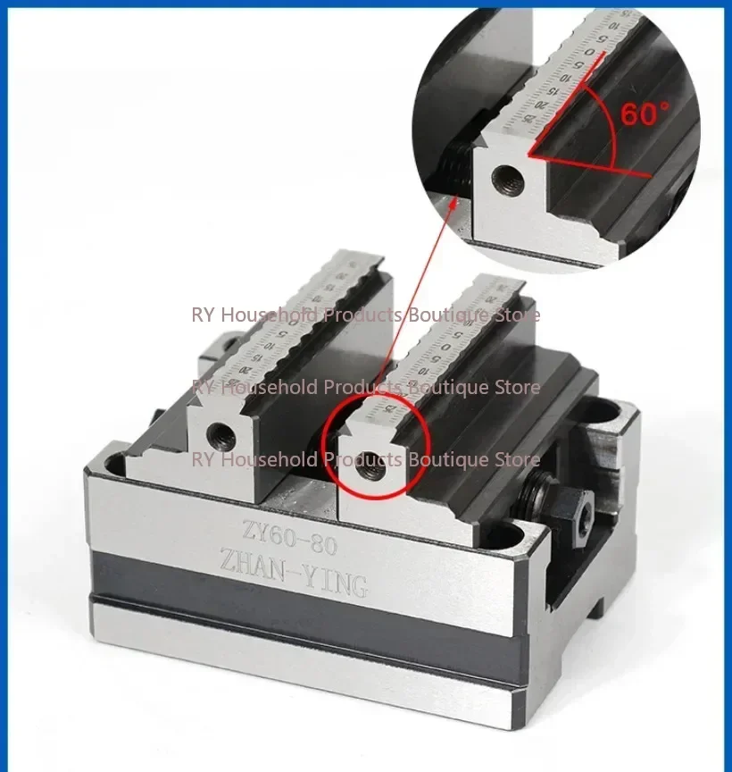 1PC High-precision Four-turn Table Fixture Self-centering CNC Vise CNC Machining Center Concentric Flat-nose Pliers 0.03MM