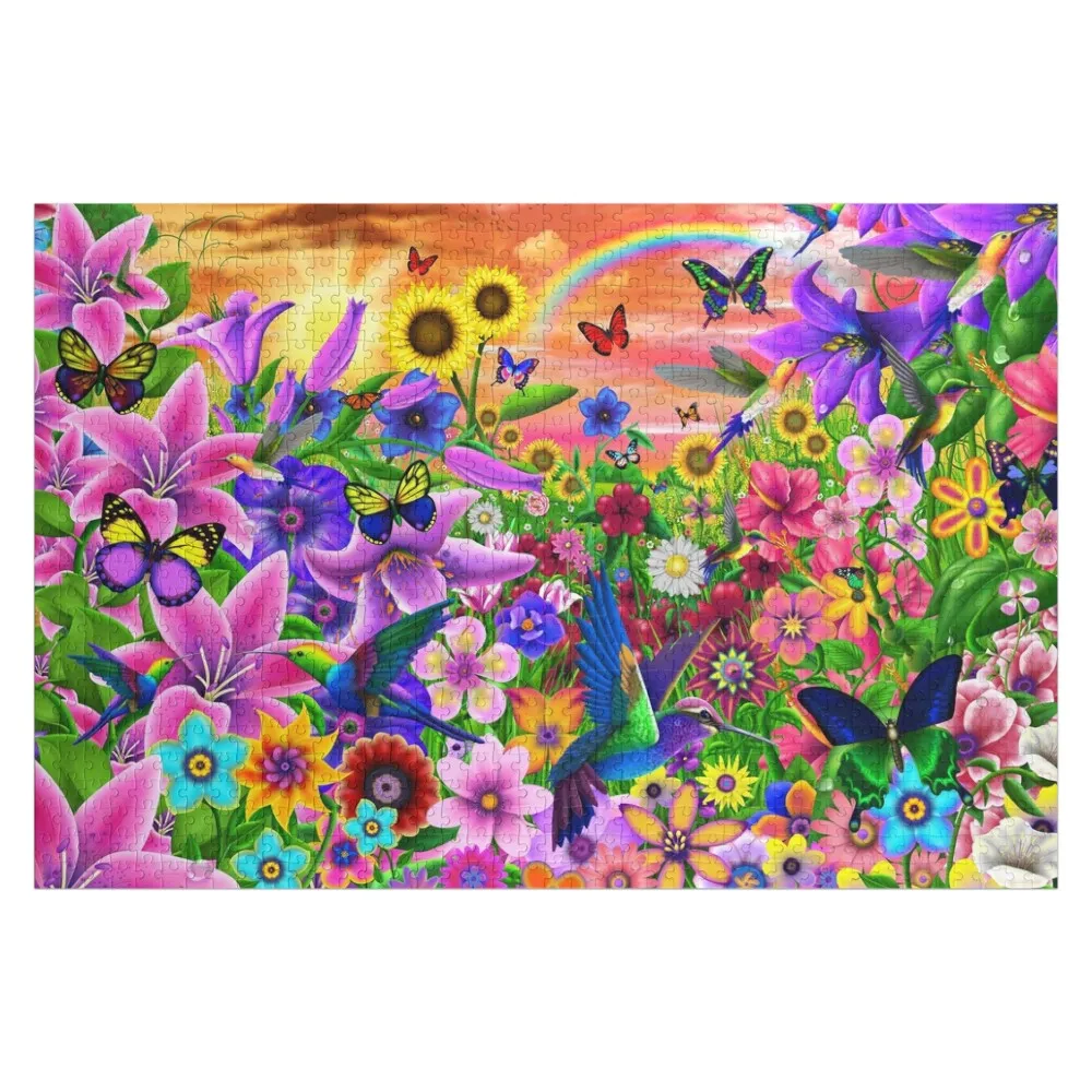 

Fantastic flowers and hummingbirds Jigsaw Puzzle Jigsaw For Kids Custom Wooden Name Personalised Toys For Children Puzzle