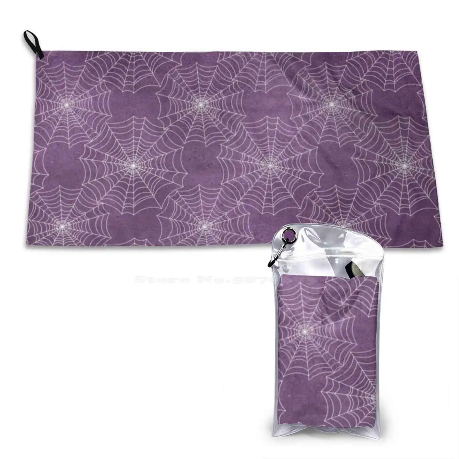 Purple Webs Personalized Soft Towel Home Outdoor Gothic Halloween Skins Phone Wallets Sleeves Tablet Cases Drinks Spiderweb