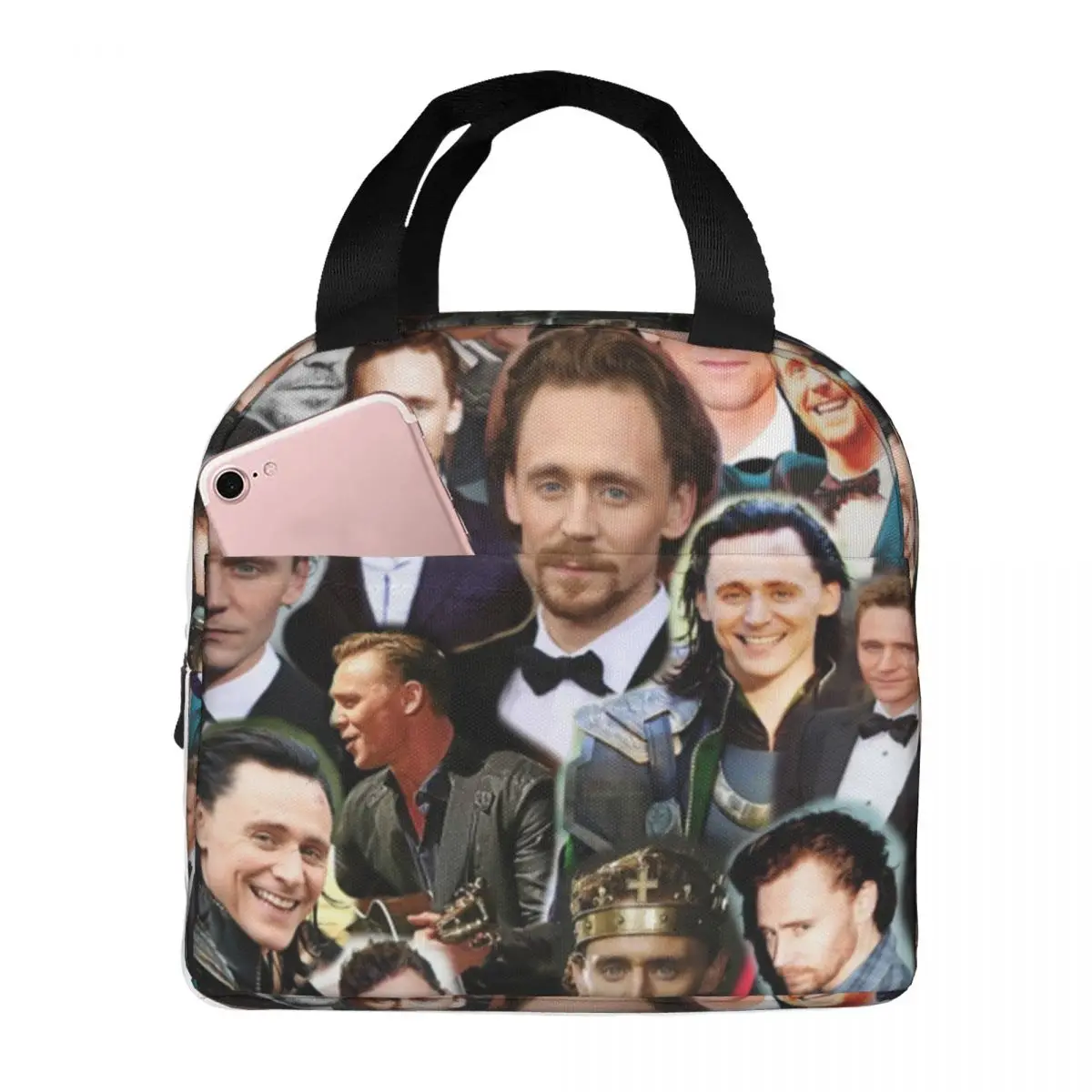 Tom Hiddleston Foto collage Lunch pakete Bento Box Lunch Tote auslaufs ichere Picknick taschen Kühler Thermo tasche für Studenten reisen