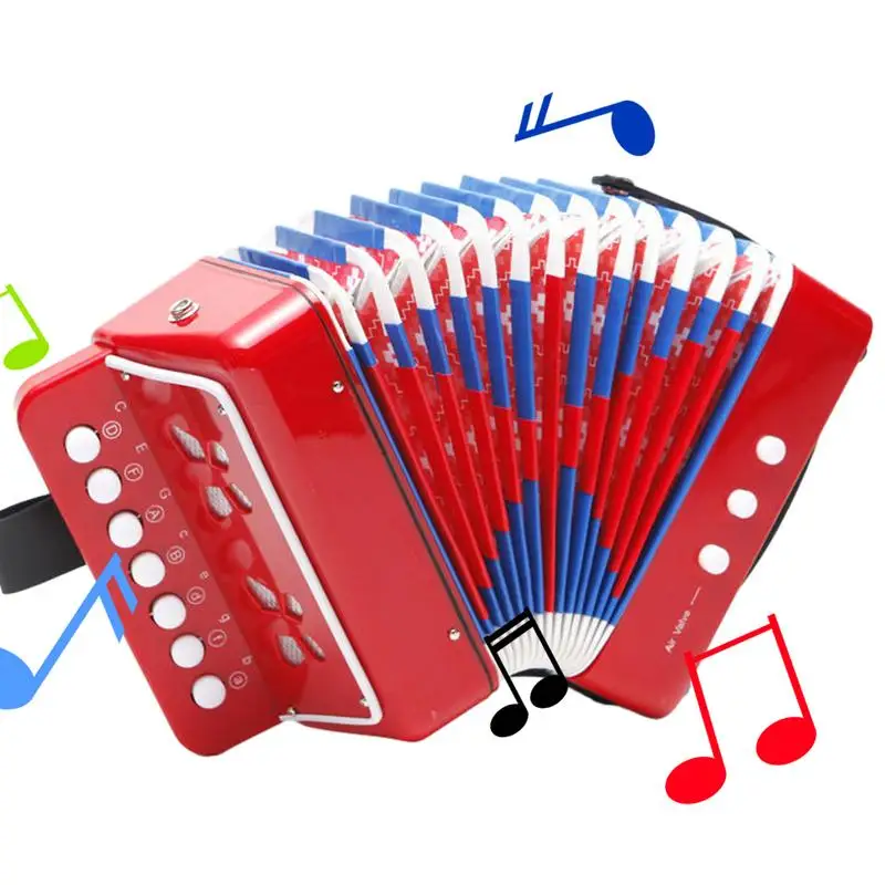 Musical Accordion Button Toy Instrument For Kids Portable 7 Keys Educational Music Toy For Children Kids Birthday Gift