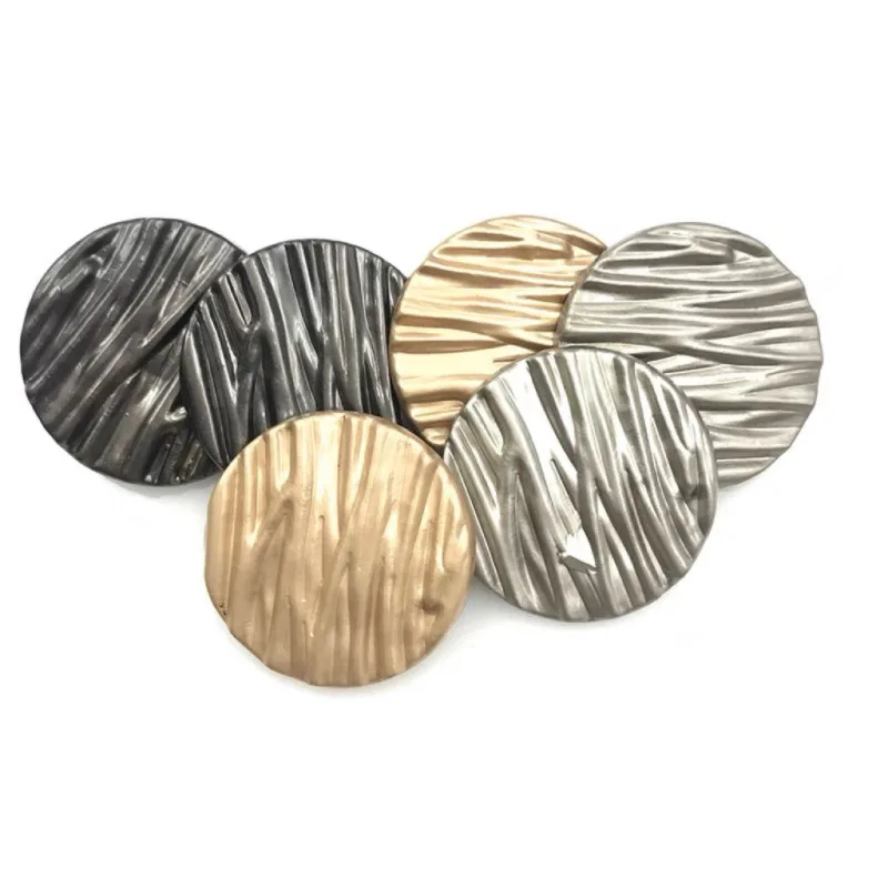 6PCS British Style Bark Metal Button  For Clothing Medioaeval Times Retro Sewing Accessories New Metal Series Luxury