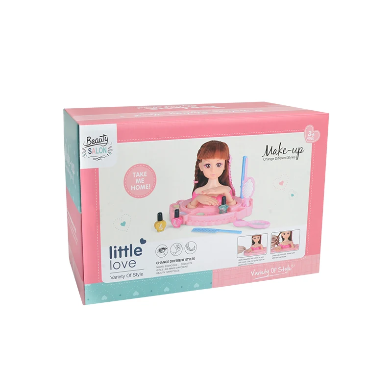 Graziosi giocattoli per bambole bionde per bambini, bambole modello bambola, pratica di intrecciatura dei capelli fai-da-te, giocattoli di ruolo da parrucchiere, regalo di compleanno