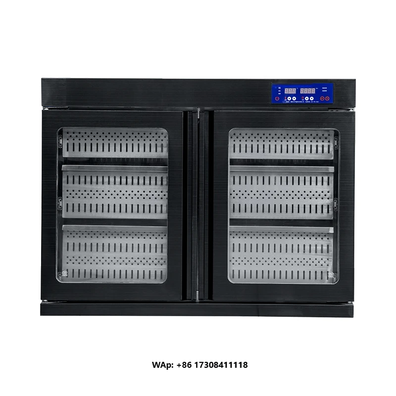 Commercial Kitchen Dishwashing Sterilization Economic Double Door Glass Door Disinfection Cabinet Hot Air Circulation Stainless