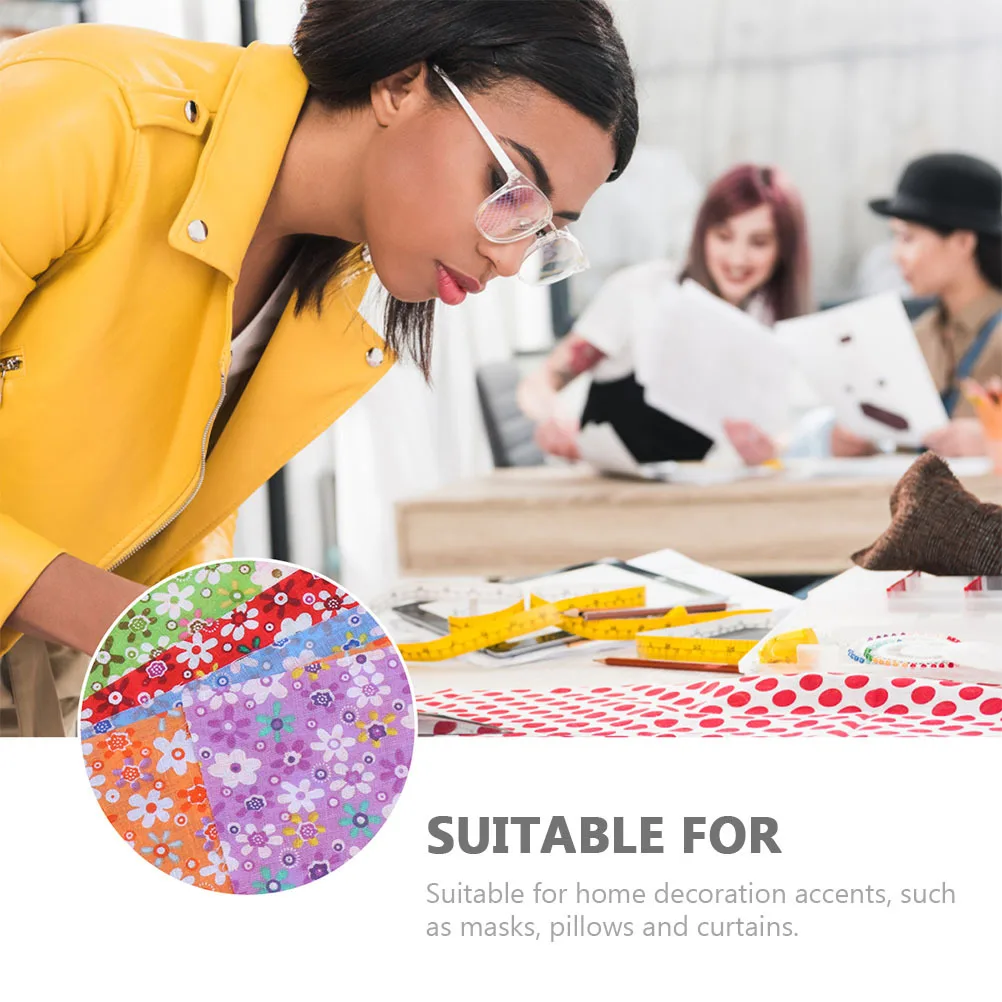 

14Pcs DIY Cotton Fabric Set Patchwork Quilting Sewing Accessory Fresh Style Home Craft Fabric Sheets Practical Sewing Cloth