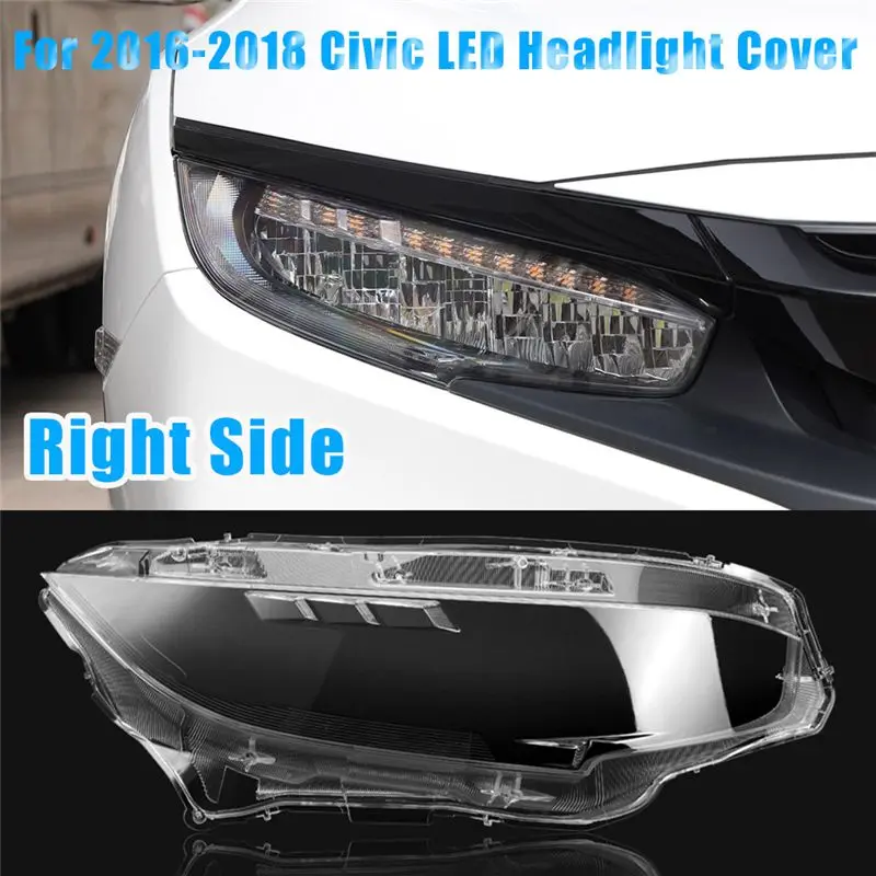 Ingenious-1Pair Headlight Lens Cover Head Light Lamp Lens Lamp Cover Auto Light Cover For 2016 2017 2018 2019 Honda Civic