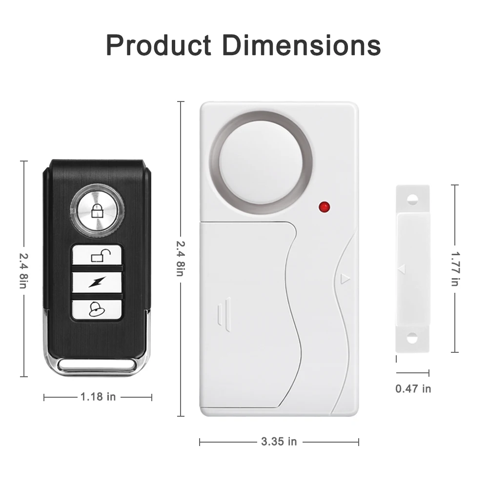 Camaroca Door Window Entry Security Wireless Remote Control Burglar Alarm Magnetic Sensor Alert System Security Protection