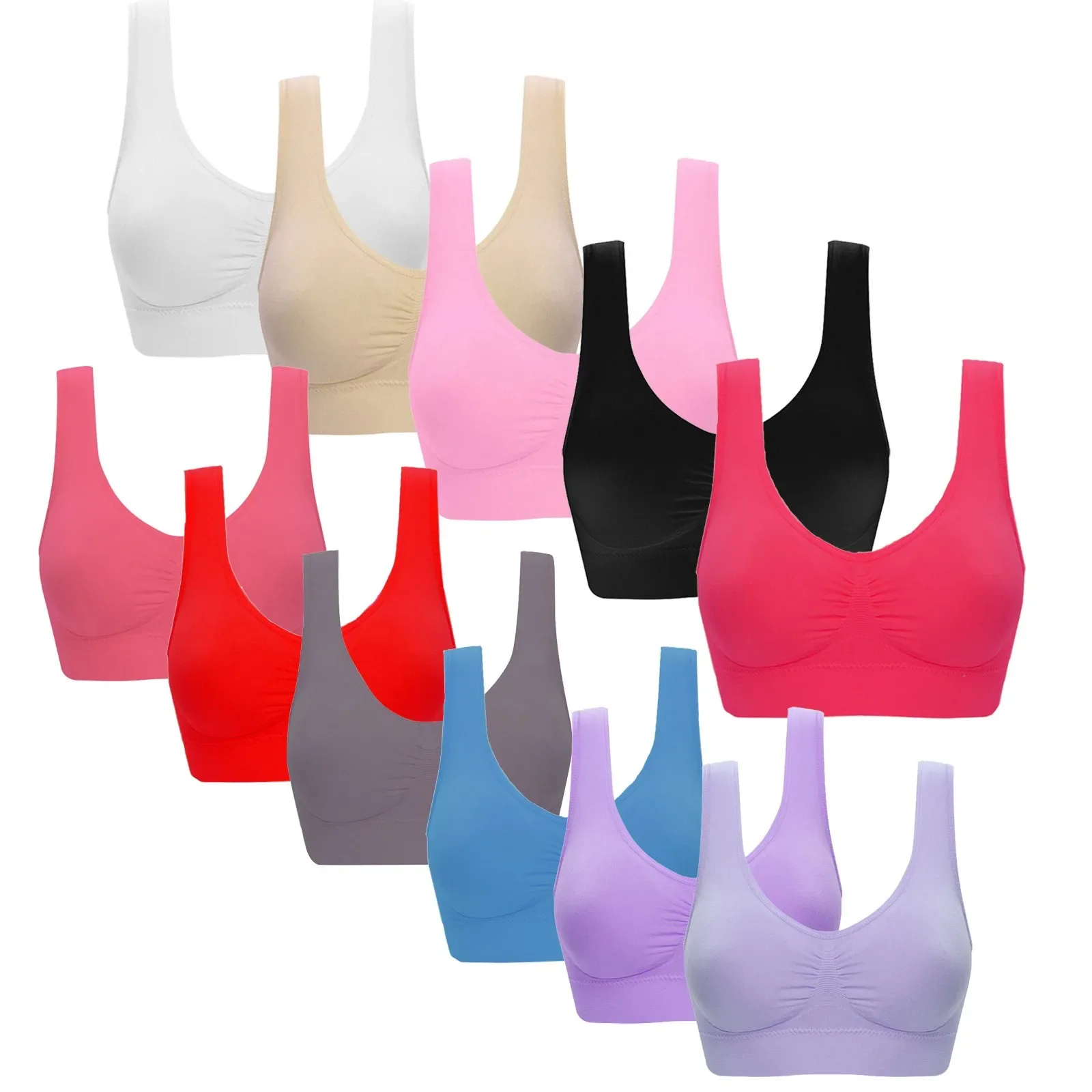 

Plus Size Bras For Women Seamless Bra With Pads Big Size 5XL 6XL Bralette Push Up Female Brassiere Bra Vest Wireless Bralette