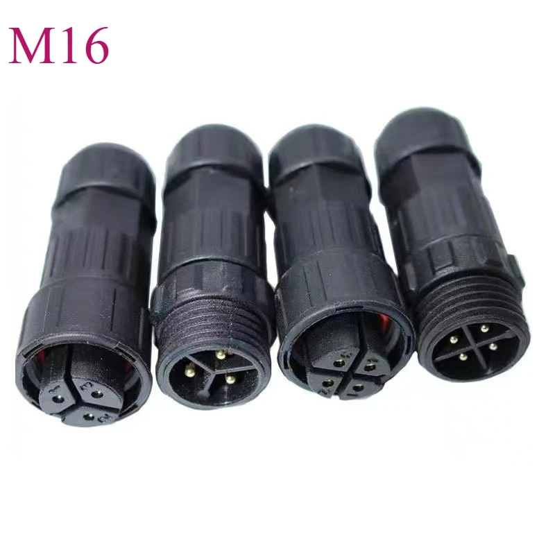 1 pcs Male Female Plugs M16 for Led Light Waterproof Electrical Cable Connector Plug Socket 2 3 4 5 6 7 8 9 10 12 Pins