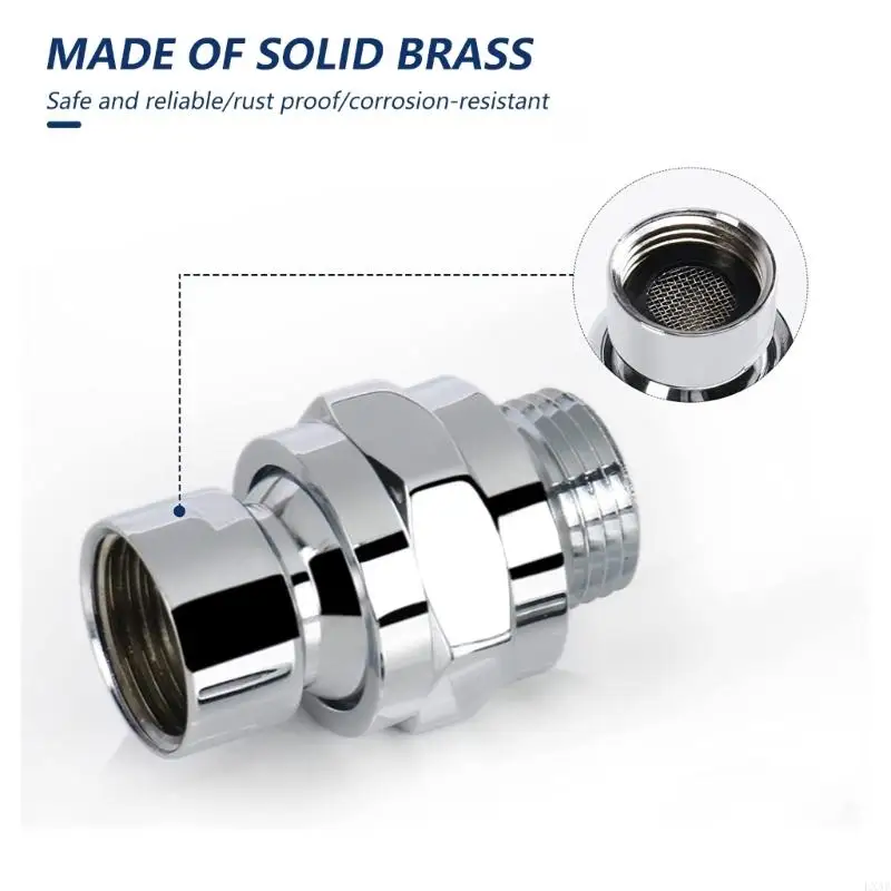 LXAF Adjustable Showerhead Connector Brass Shower Connector Balls Joint Replacement Shower Arm Extension Shower Connector