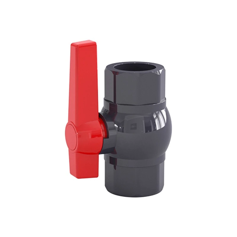 Dark Gray Long Handled Ball Valve PVC DN15 20 25 32 40 50 Plastic Single-sided Fittings Switch Socket Industrial Adhesive