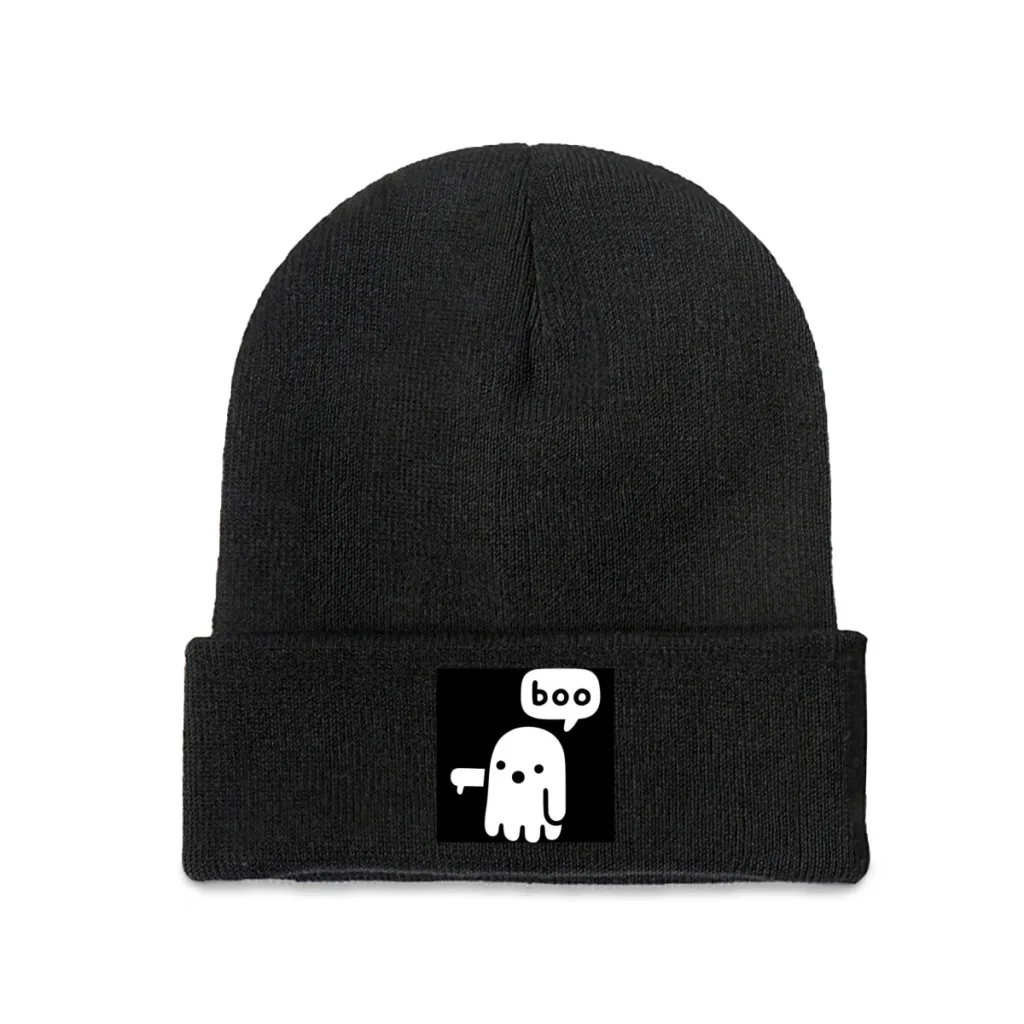 

Ghost Of Disapproval Beanie Knitted Hat Caps Fur Women Men Bonnet Winter Warm