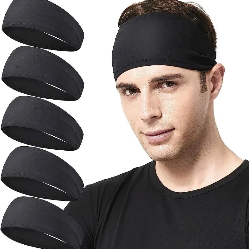 5Pcs Sport Elastic Headbands Yoga Sweatband For Men Women Outdoor Gym Running Hair Band
