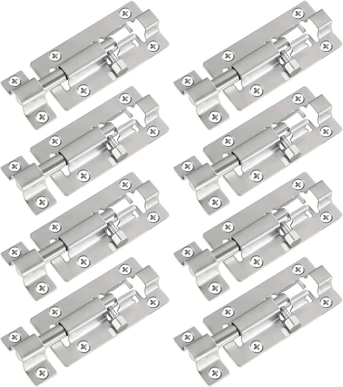 

8 Pack Barrel Bolt Latch 3 Inch Slide Latch Lock with 48 Screws, Thickened Stainless Steel Sliding Door Lock for Bathroom