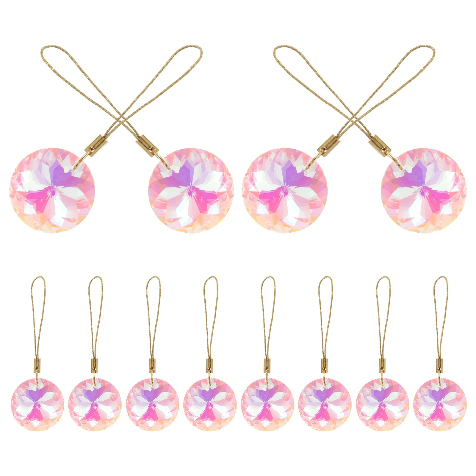 

12Pcs Crystal Sun Catcher Flower Design 30Mm Colorful Prism Hanging Ornament for Window Car Christmas Tree Wedding Home Decor