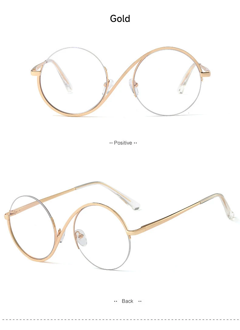 Neue Mode Runde Anti Blaues Licht Gläser Frauen Transparente Linsen Brillen Männer Marke Designer Brillen – Detail 13
