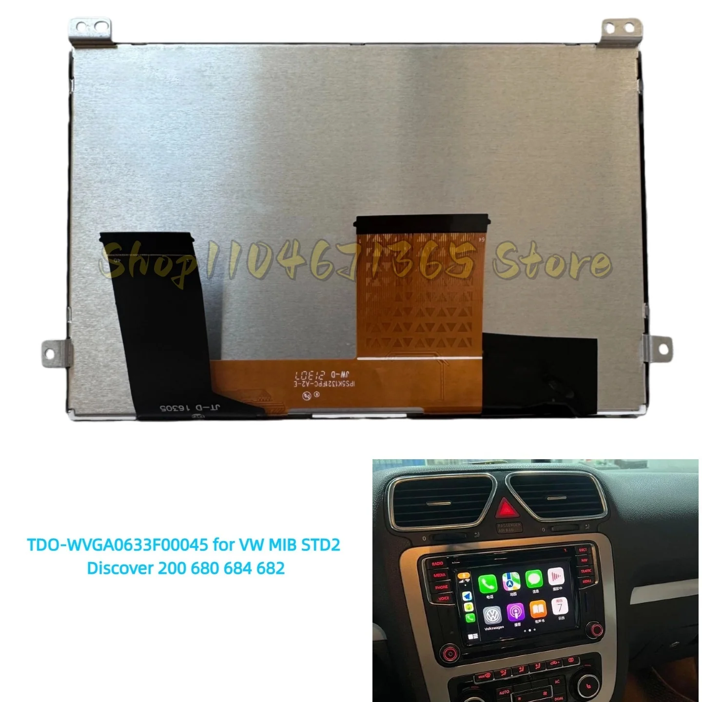 TDO-WVGA0633F00045 TDO-WVGA0633F00039 TDO-WVGA0633F00036 6.5 Inch LCD Display Screen for VW MIB2 200 200m 682 684 680 STD2 ZR