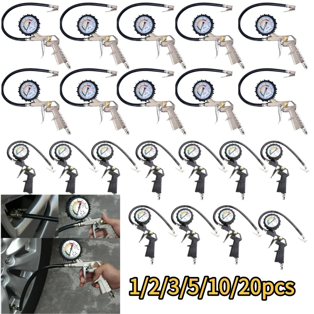

220Psi Auto Tire Pressure Gauge Pressure Gun Type For Air Compressor Car SUV Motorcycle Inflator Pump Tire Repair Tool