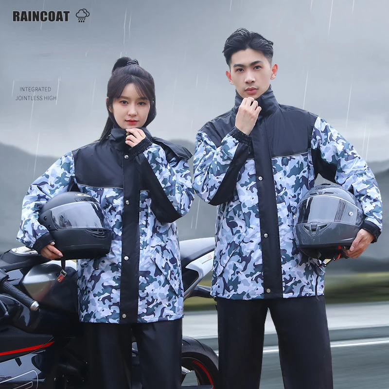 Motorcycle Raincoat Suit Man Outdoor Waterproof Rainwear Hooded Motobiker Rain Coat Cycling Fishing Climbing Rain Poncho Jacket