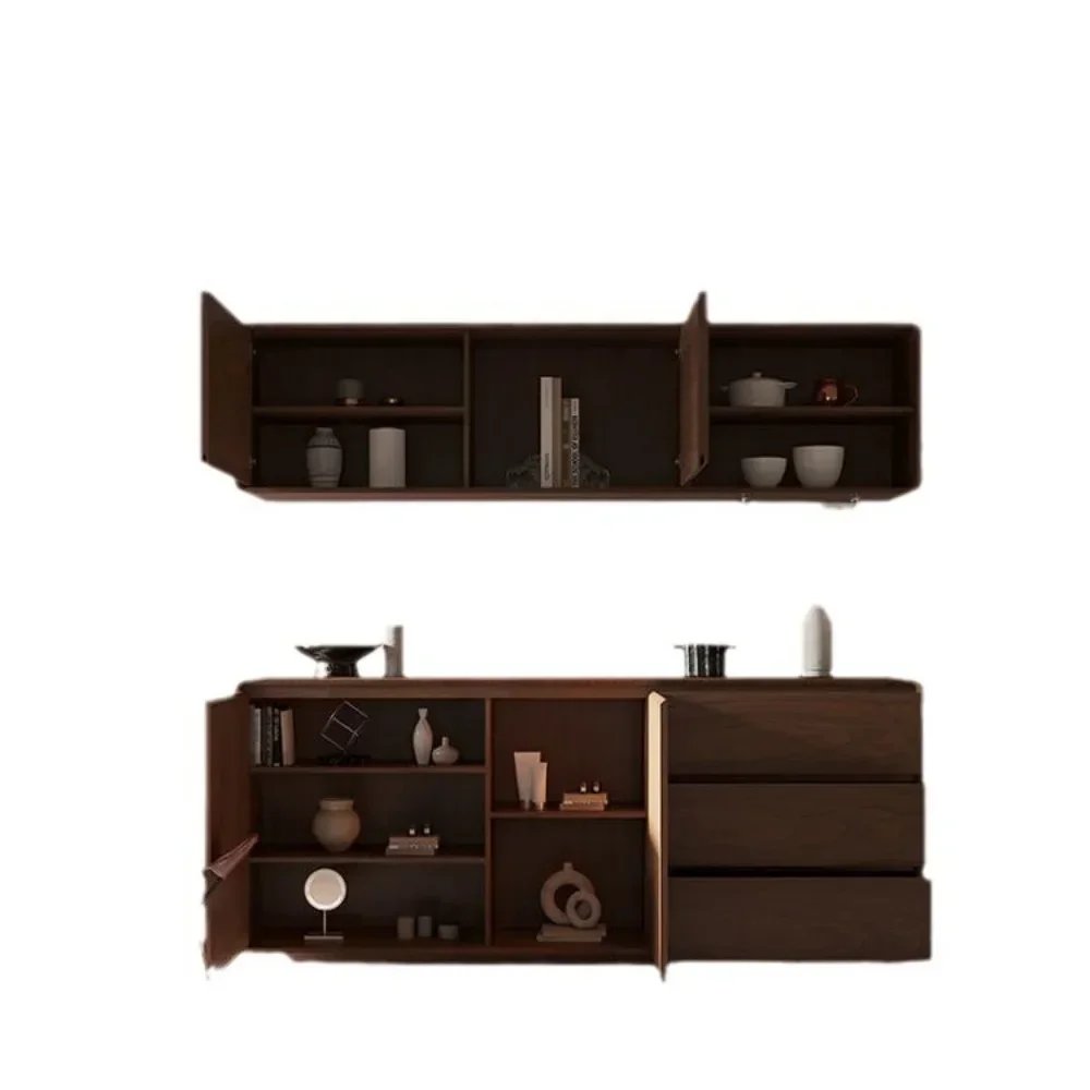 

Modern minimalist living room, sideboard, Nordic polar body storage cabinet, entryway cabinet, walnut color storage tea