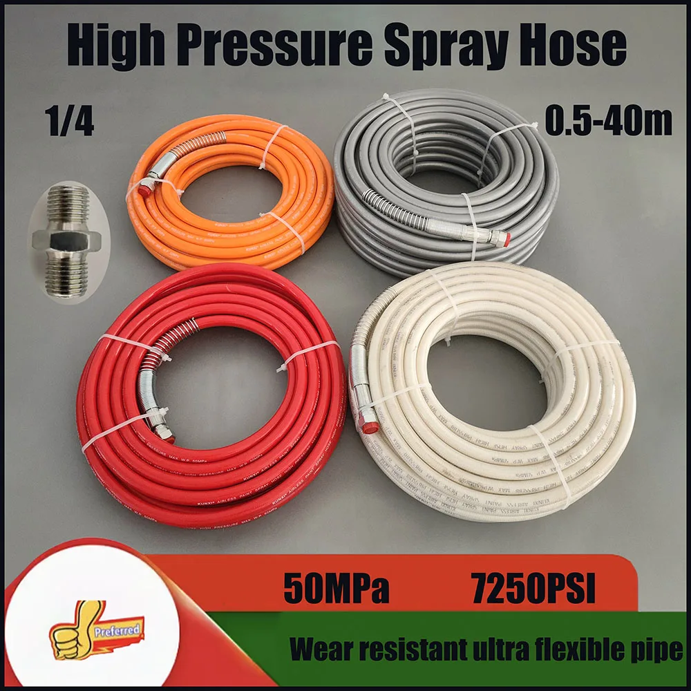 Airless Spraying Hose 7250PSI High-pressure Pipe Airless Spraying Machine Spraying Hose BSP 1/4 \