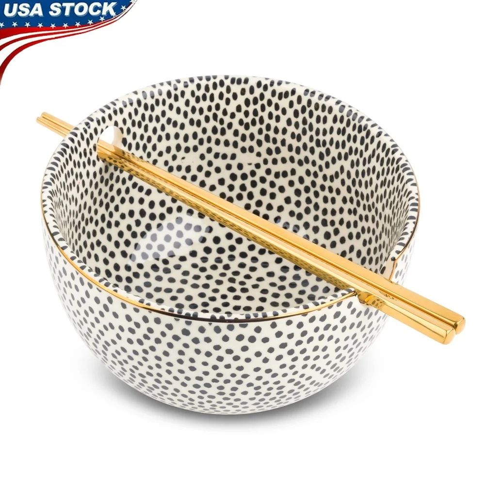 

Stoneware Ramen Noodle Bowl High Quality Ceramic Wide Shallow Design Dishwasher Microwave Safe Perfect Ramen Lovers Easy Access