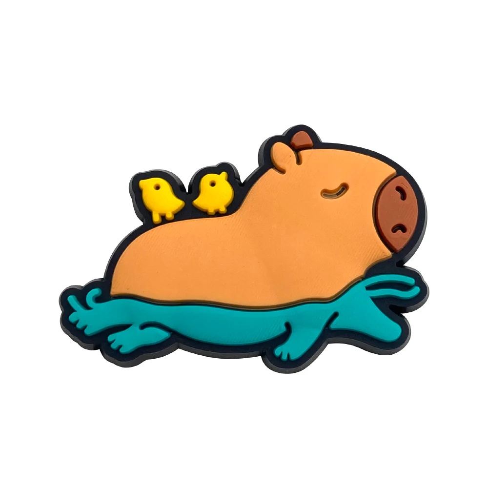 1Pcs Capybara Series Shoe Charms For Slides Sandals, PVC Shoe Decorations Accessories For Christmas Birthday Gift Party Favor